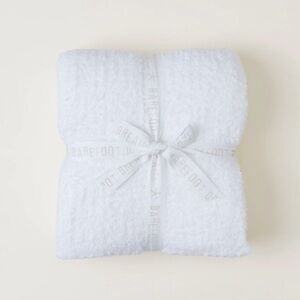 Barefoot Dreams White Plush Throw - Ultra Soft Cozy Blanket